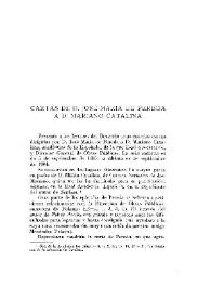 ﻿Cartas de D. José M. ª de Pereda a D. Mariano Catalina