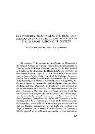 Los pintores, pensionistas del Real Consulado de Santander, D. José de Madrazo y D. Marcos Antonio de Menezo. Nuevos documentos para sus biografías