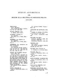 Índice del Boletín de la Biblioteca de Menéndez Pelayo, correspondiente a los años 1919-1959