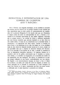 Estructura e interpretación de una comedia de Calderón: 'Eco y Narciso'
