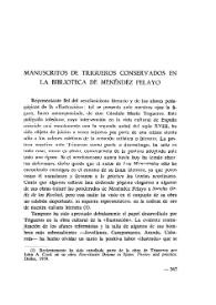 Manuscritos de Trigueros conservados en la Biblioteca de Menéndez Pelayo