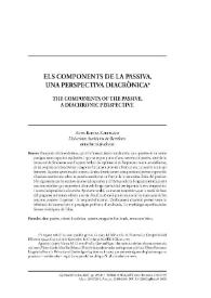 Els components de la passiva. Una perspectiva diacrònica