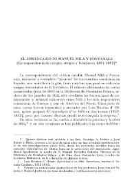 El epistolario de Manuel Milá y Fontanals (Correspondencia de colegas, amigos y familiares: 1881-1882)