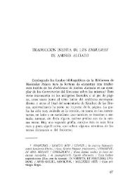 Traducción inédita de los 'Emblemas' de Andrés Alciato