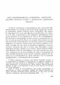Una correspondencia académica: cartas de Jacinto Octavio Picón a Marcelino Menéndez Pelayo