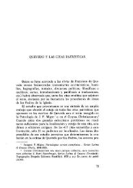 Quevedo y las citas patrísticas