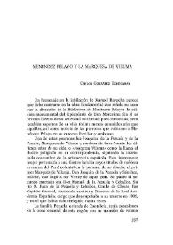 Menéndez Pelayo y la Marquesa de Viluma