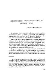Ediciones de Luis Vives en la Biblioteca de Menéndez Pelayo