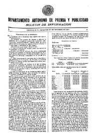 Boletín de Información. Departamento Autónomo de Publicidad y Propaganda [México]. Domingo 17 de octubre de 1937
