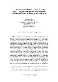 La 'Relación verdadera... sobre el hecho de los uscoques' de Emanuel de Tordesillas y el 'Mundo caduco' de Francisco de Quevedo