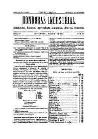 Honduras Industrial. Serie 1.ª, núm. 3, 1.º de marzo de 1884