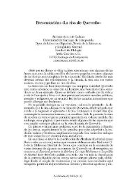 La Perinola : revista de investigación quevediana. Número 20 (2016). Presentación: 'La risa de Quevedo'