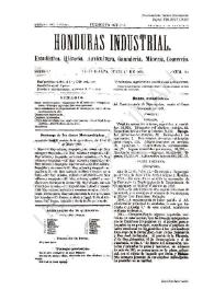 Honduras Industrial. Serie 1.ª, núm. 9, 1.º de junio de 1884