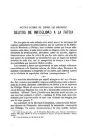 Notas sobre el libro de Reinoso: Delitos de infidelidad a la Patria 