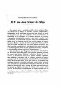 Un escritor olvidado. El doctor don Juan Enríquez de Zúñiga