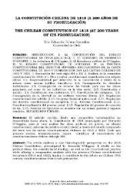 La Constitución chilena de 1818 (a 200 años de su promulgación)