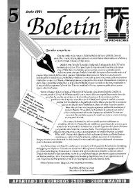 Boletín de la Asociación de Profesores de Español (FASPE). Núm. 5, 1991