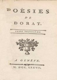 Poésies de Dorat. Tomo troisième