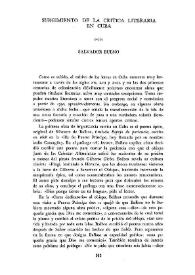 Surgimiento de la crítica literaria en Cuba