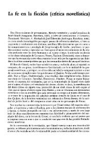 La fe en la ficción (crítica novelística)