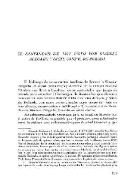 El Santander de 1887 visto por Sinesio Delgado y siete cartas de Pereda