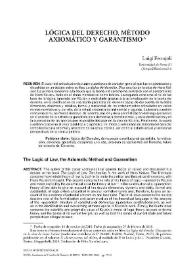 Lógica del Derecho, método axiomático y garantismo