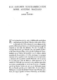 Dos estudios norteamericanos sobre Antonio Machado