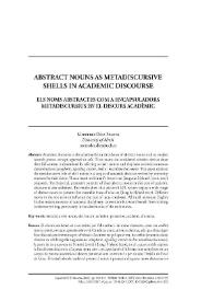 Abstract nouns as metadiscursive shells in academic discourse

