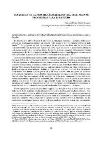 Los jueces de la Monarquía isabelina (1833-1868). Nuevas propuestas para su estudio