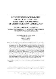 Estructures encapsuladores amb valor metadiscursiu en el debat parlamentari

