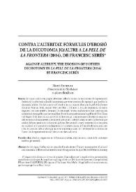 Contra l'alteritat. L'erosió de la dicotomia jo/altre a «La pell de la frontera» (2016), de Francesc Serés

