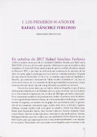 Los primeros 90 años de Rafael Sánchez Ferlosio