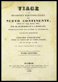 Viage á las regiones equinocciales del Nuevo Continente, hecho en 1799 hasta 1804, por Al. de Humboldt y A. Bonpland. Tomo quinto