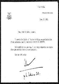 Carta del Duque de Alba a Rafael Altamira. Madrid, 17 de diciembre de 1920