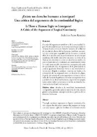 ¿Existe un derecho humano a inmigrar? Una crítica del argumento de la continuidad lógica