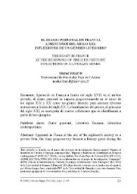 El diario personal en Francia a principios del siglo XXI: inflexiones de un género literario