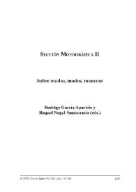 Modas, modos, maneras. Presentación