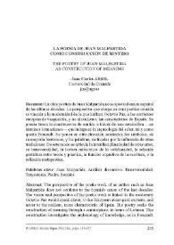 La poesía de Juan Malpartida como construcción de sentido