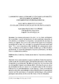 La semiótica de la comunicación masiva en España: sus avatares académicos contados por sus protagonistas