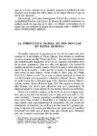 La perspectiva plural en dos novelas de Elena Quiroga