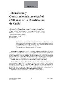 Liberalismo y constitucionalismo español (200 años de la Constitución de Cádiz)