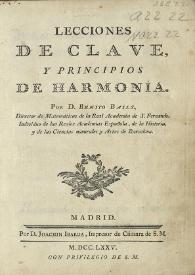 Lecciones de clave, y principios de harmonia