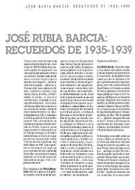 José Rubia Barcia: Recuerdos de 1935-1939