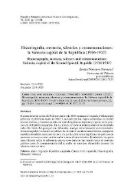 Historiografía, memoria, silencios y conmemoraciones: la Valencia capital de la República (1936-1937)