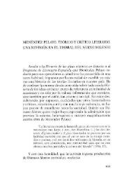 Menéndez Pelayo, teórico y crítico literario. Una revisión en el umbral del nuevo milenio