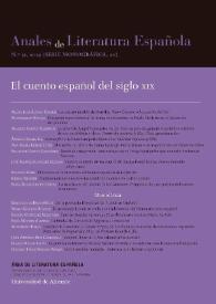 Anales de Literatura Española. Núm. 31, 2019