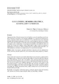 Luis Landero, memoria histórica, autoficción y 'evidentia'
