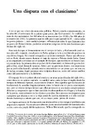 Una disputa con el clasicismo