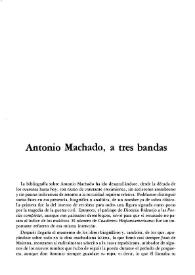 Antonio Machado, a tres bandas