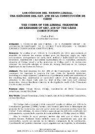 Los códigos del Trienio liberal. Una exégesis del art. 258 de la Constitución de Cádiz